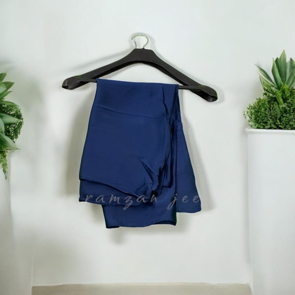 "Versatile silk hijab styled for casual and formal occasions."