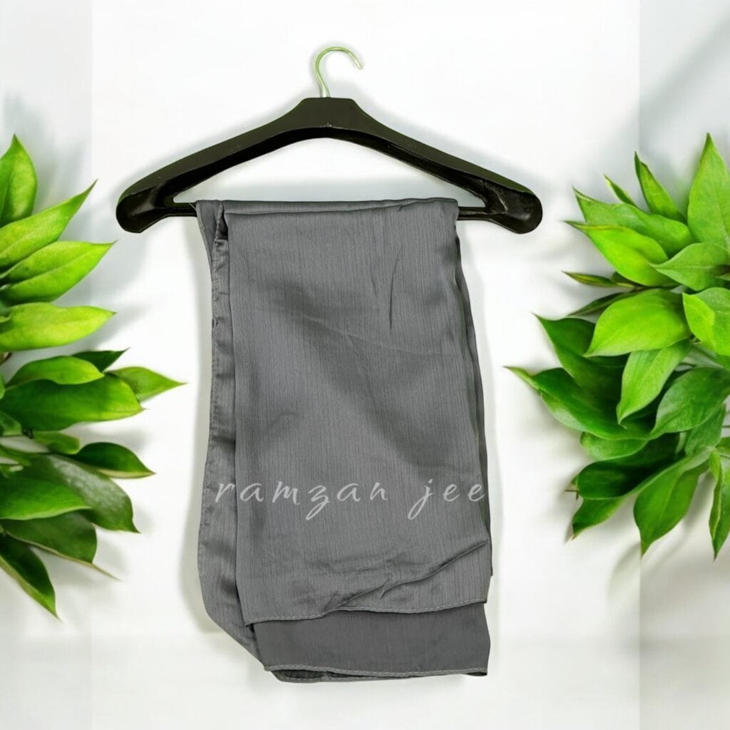 Lightweight and breathable silk hijab in classic black for full coverage.