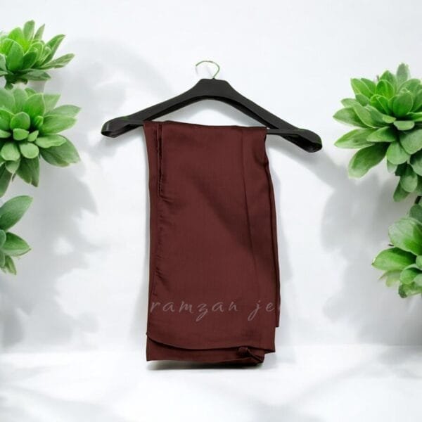 "Versatile silk hijab styled for casual and formal occasions."