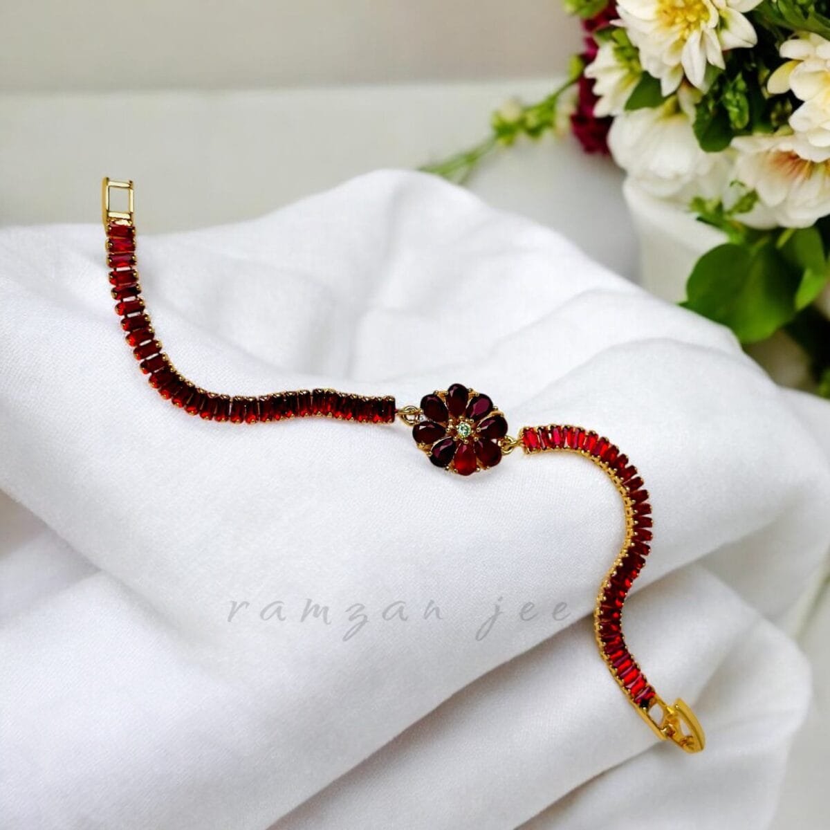 "Luxury women’s bracelet with shimmering stones"