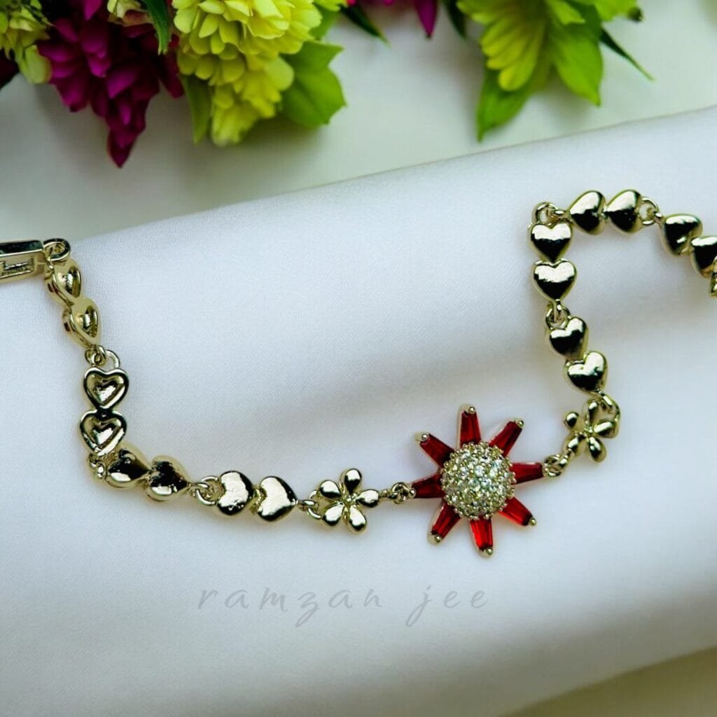 "Elegant charm bracelet with sparkling gemstones for women"