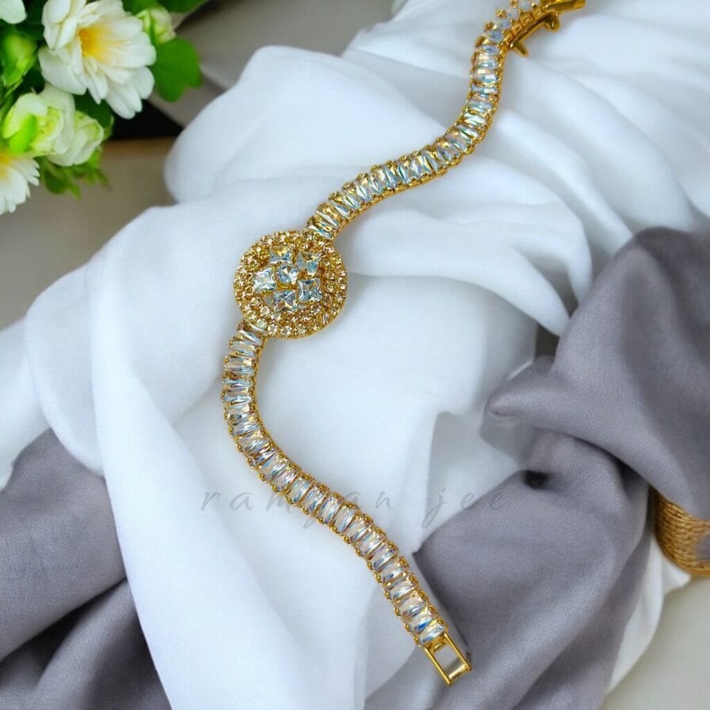 "Elegant charm bracelet with sparkling gemstones for women"