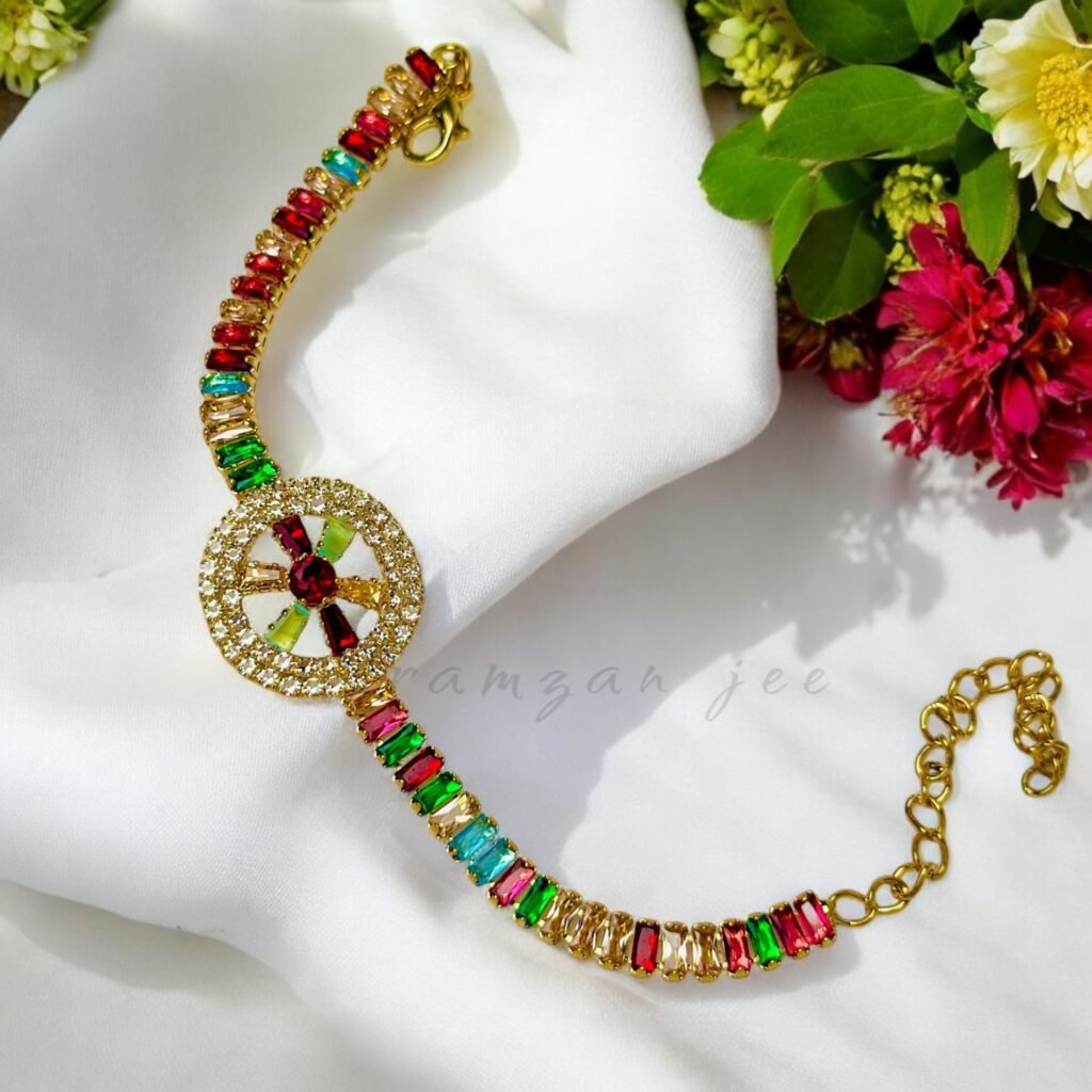 "Luxury women’s bracelet with shimmering stones"