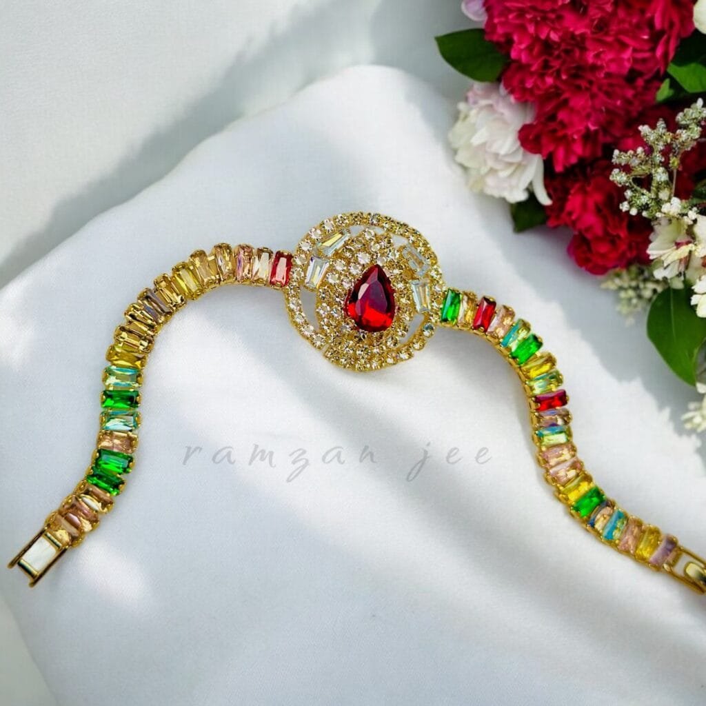 "Elegant charm bracelet with sparkling gemstones for women"