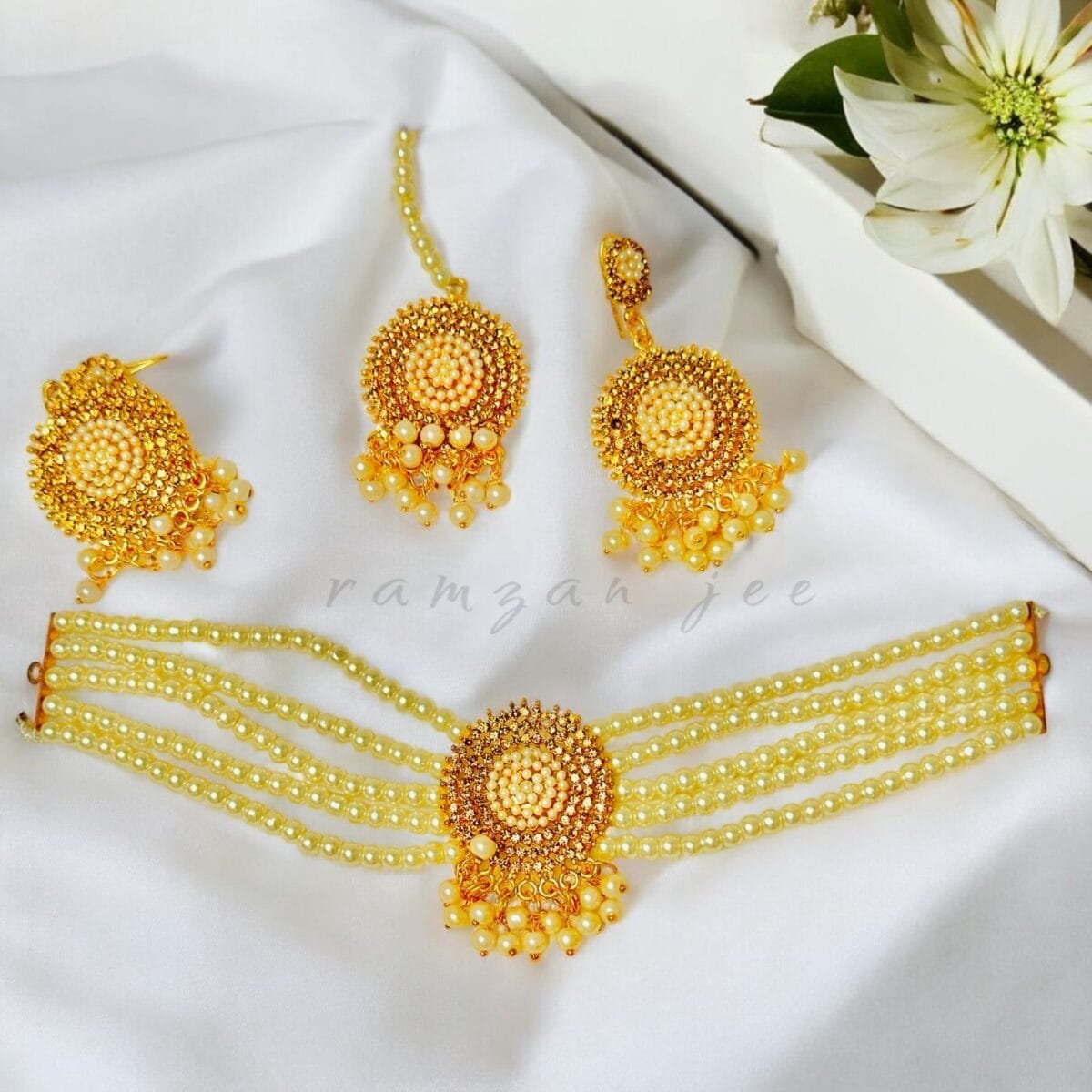 "Sterling silver complete jewelry set perfect for special occasions." "Timeless wedding jewelry set - necklace, earrings, bracelet, and ring."