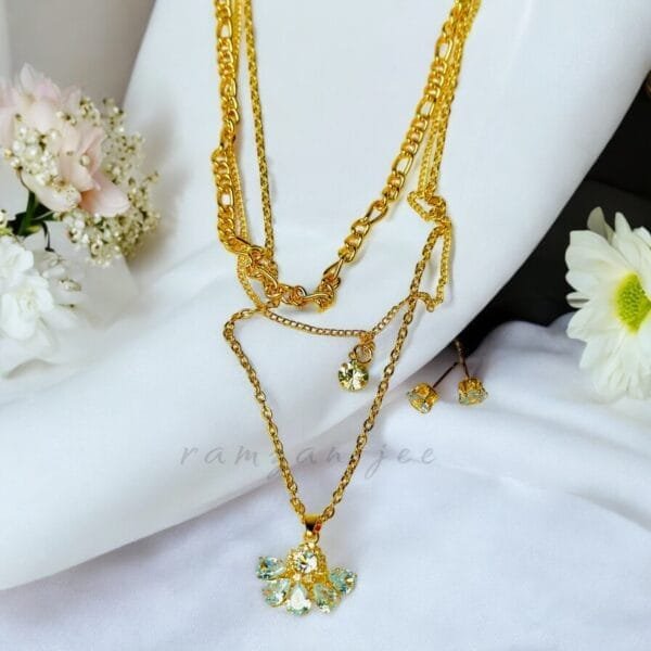 "Handcrafted long mala jewelry with intricate beadwork, perfect for weddings and traditional celebrations"