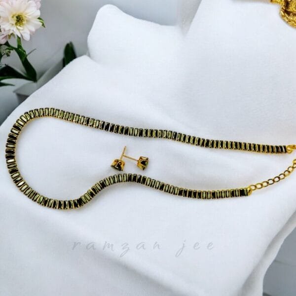"Handcrafted long mala jewelry with intricate beadwork, perfect for weddings and traditional celebrations"