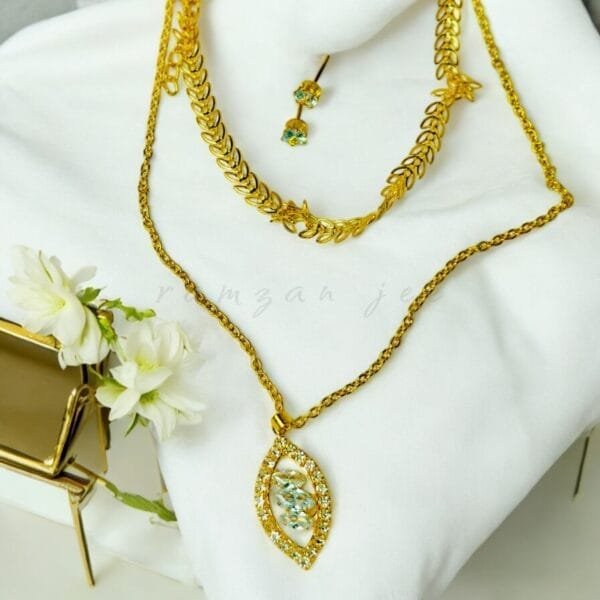 "Handcrafted long mala jewelry with intricate beadwork, perfect for weddings and traditional celebrations"