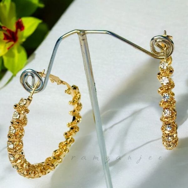 "Elegant earrings with intricate designs, perfect for formal events and evening wear. Available in statement chandelier and drop styles."
