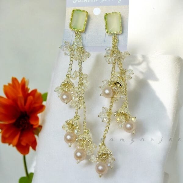 Elegant fashion earrings, perfect for special occasions or everyday wear, featuring a timeless design.