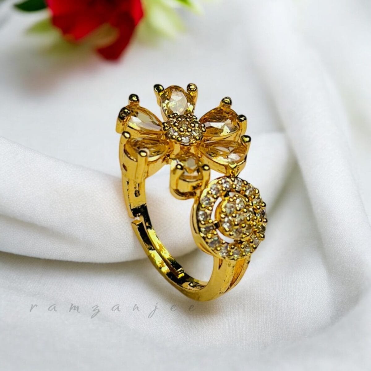 "Elegant diamond engagement ring in a gold band, perfect for weddings."