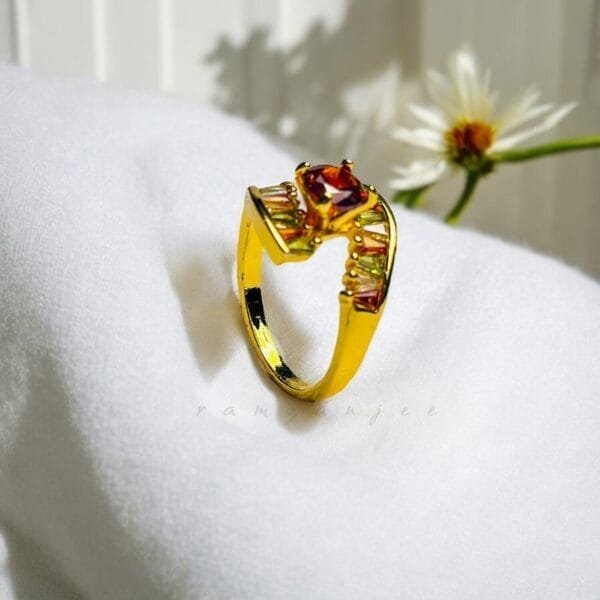 "Elegant diamond engagement ring in a gold band, perfect for weddings."