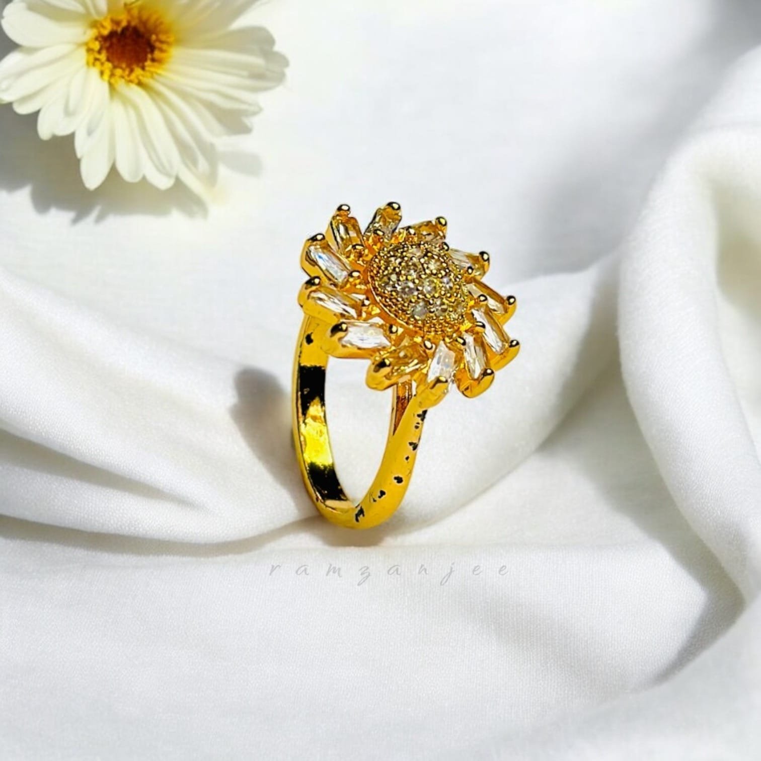 "Elegant diamond engagement ring in a gold band, perfect for weddings."