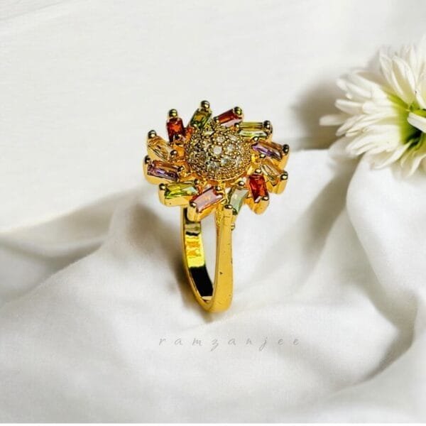 "Elegant diamond engagement ring in a gold band, perfect for weddings."