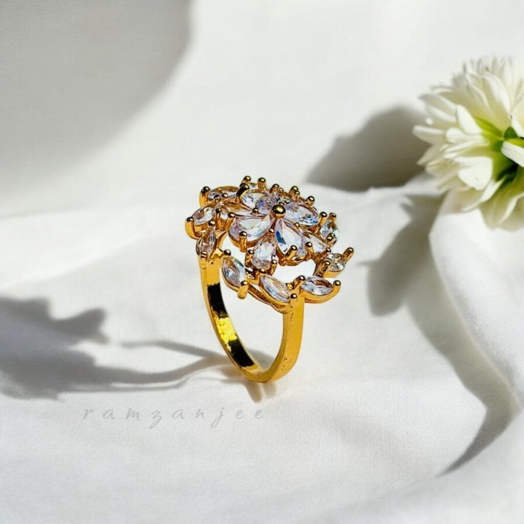 "Elegant diamond engagement ring in a gold band, perfect for weddings."