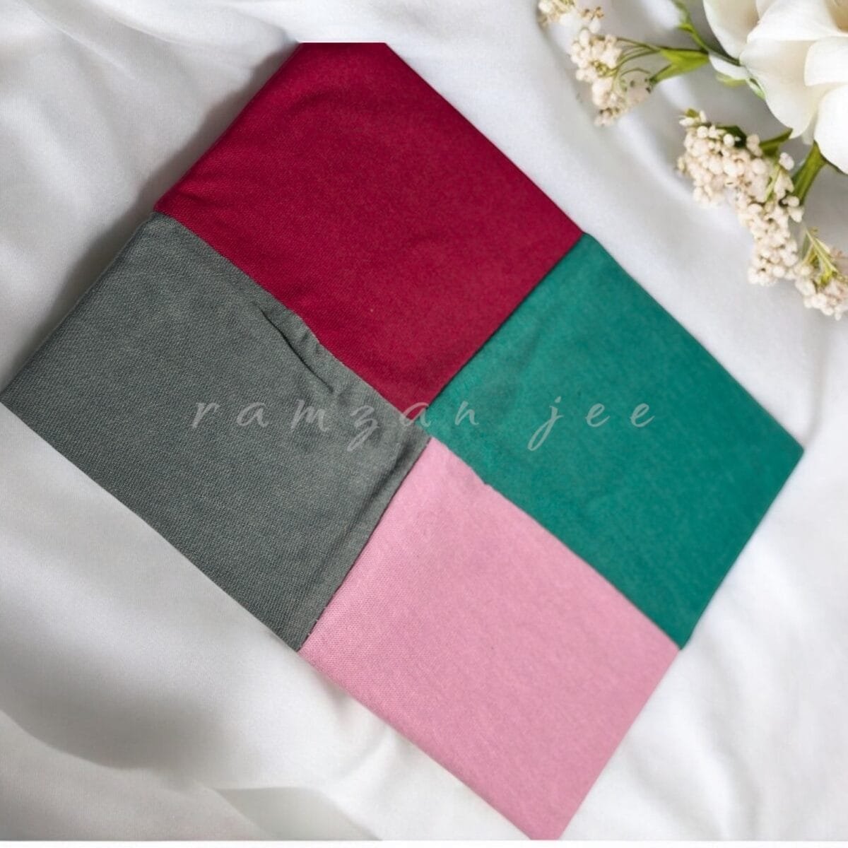 "Lightweight and colorful hijab cap, ideal for layering under silk or chiffon hijabs."