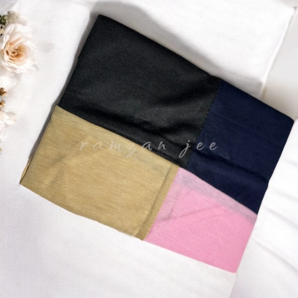 "Lightweight and colorful hijab cap, ideal for layering under silk or chiffon hijabs."