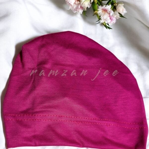 "Lightweight and colorful hijab cap, ideal for layering under silk or chiffon hijabs."