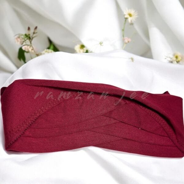 "Breathable hijab cap in soft cotton for a secure fit."
