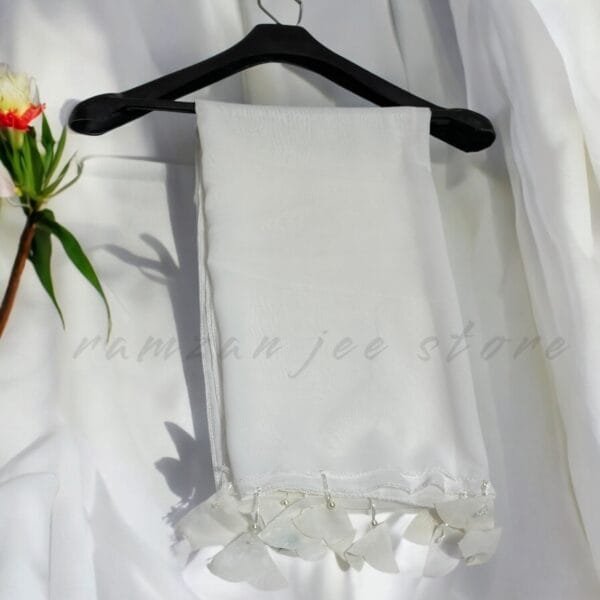 "Eco-friendly hijab made from organic cotton, offering comfort and style with a sustainable design."