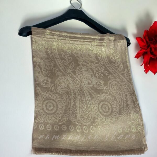 "Shimmer silk hijab with a soft, luxurious texture and subtle shine."