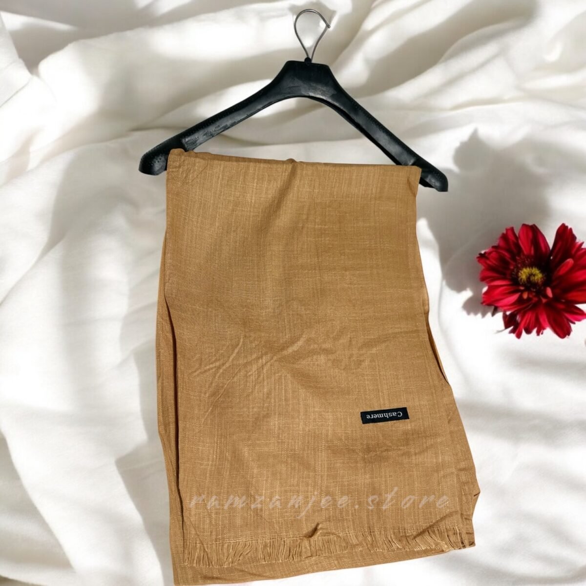 "Luxurious Cashmere Lawn Hijab in earthy tones"