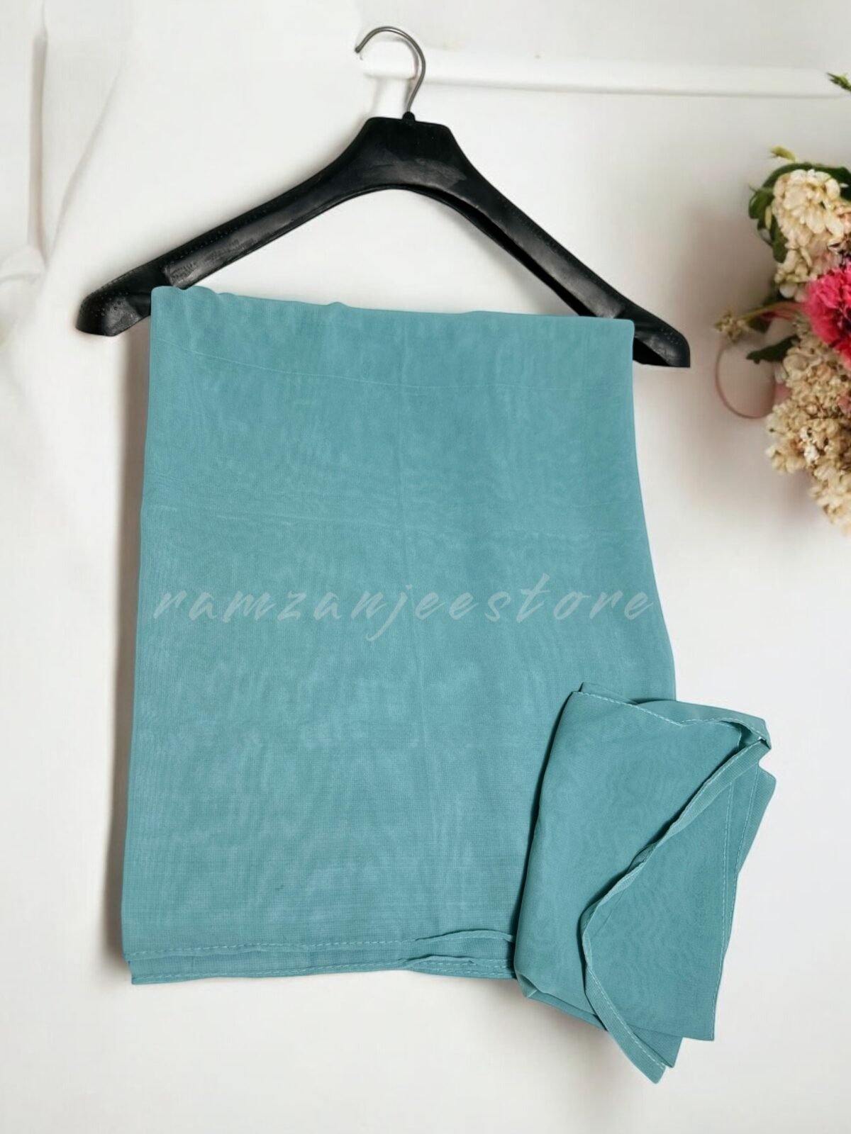 "Naqab Set Chiffon Hijab in elegant black color"