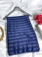 "Elegant Silk Check Line Hijab in a classic black-and-white pattern"