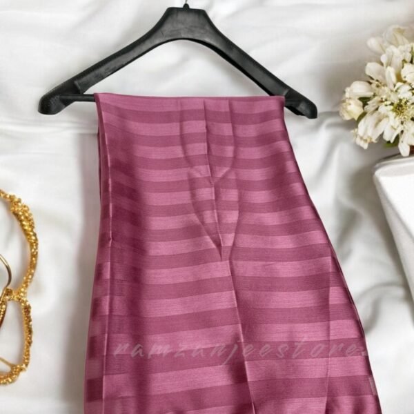 "Elegant Silk Check Line Hijab in a classic black-and-white pattern"