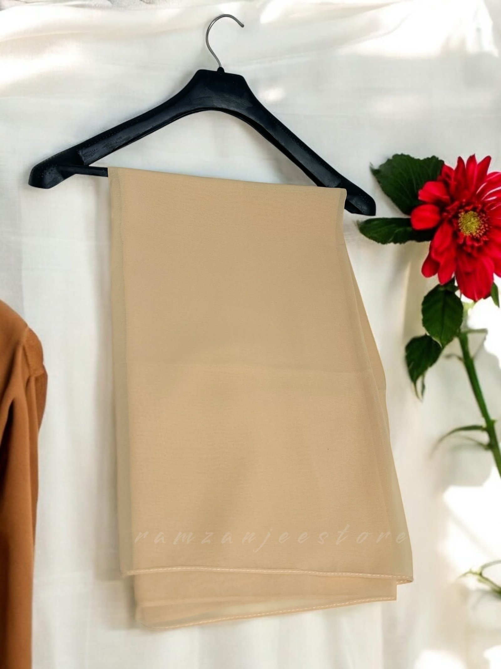 "Elegant lightweight Georgette Hijab in soft pastel shades"