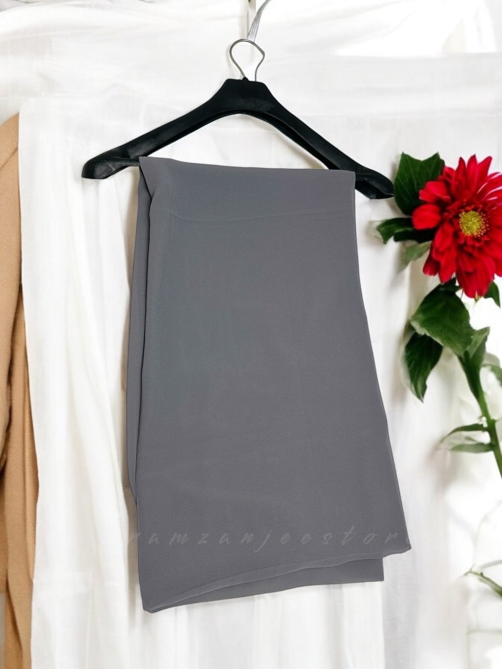 "Elegant lightweight Georgette Hijab in soft pastel shades"