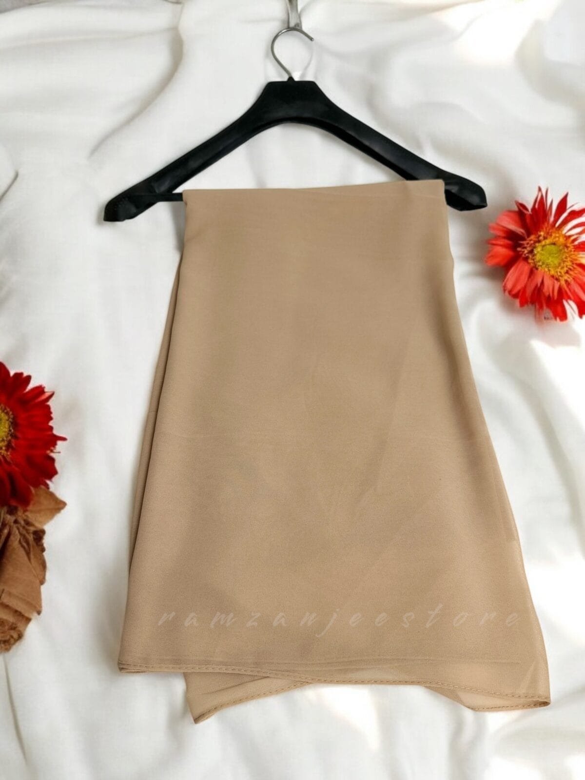 "Elegant lightweight Georgette Hijab in soft pastel shades"