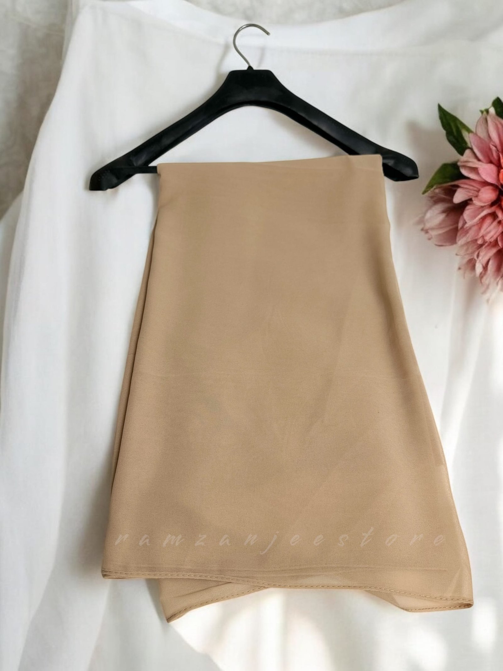 "Elegant lightweight Georgette Hijab in soft pastel shades"