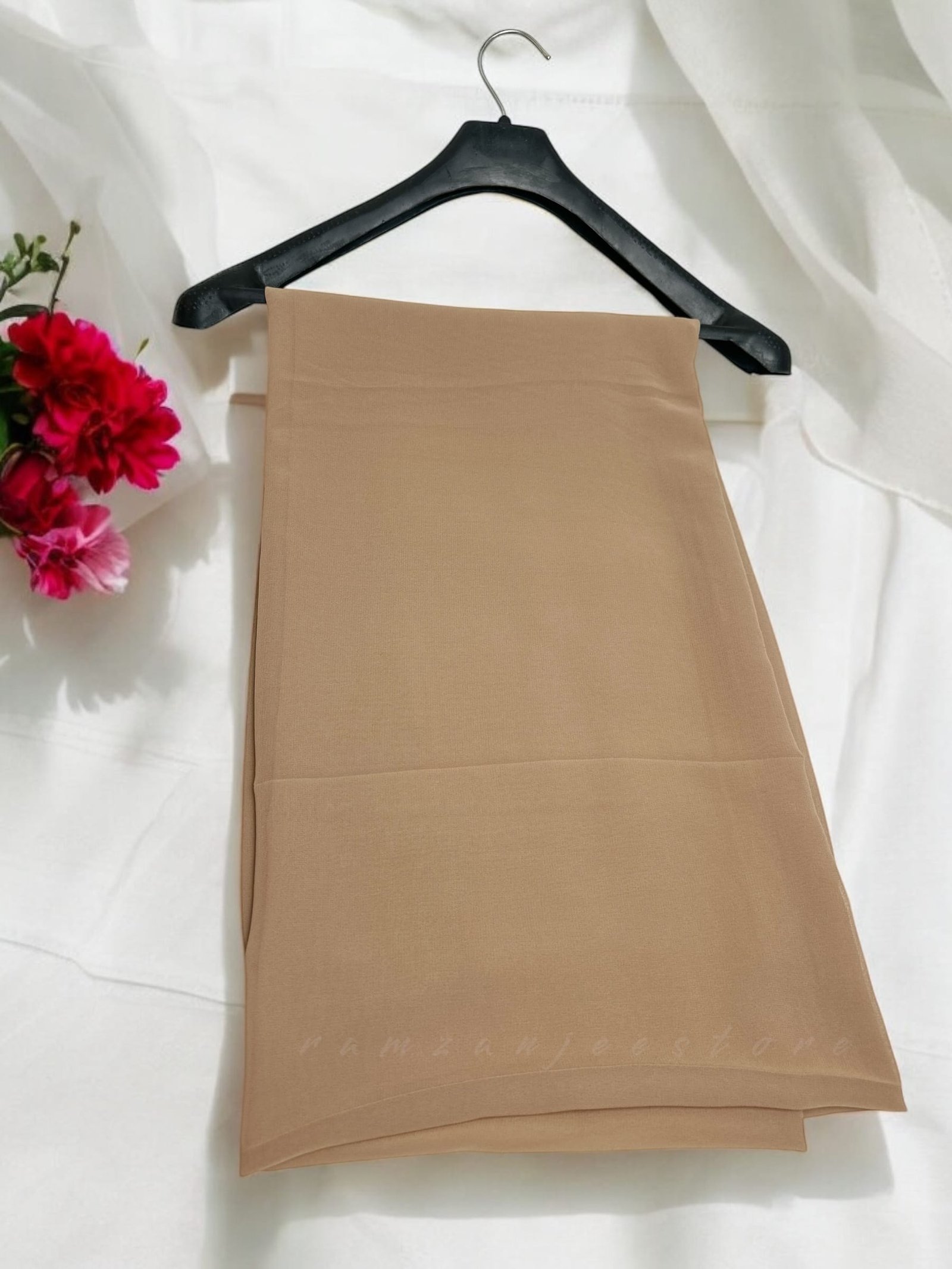 "Elegant lightweight Georgette Hijab in soft pastel shades"