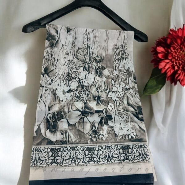 "Georgette printed hijab with vibrant patterns, lightweight and elegant."